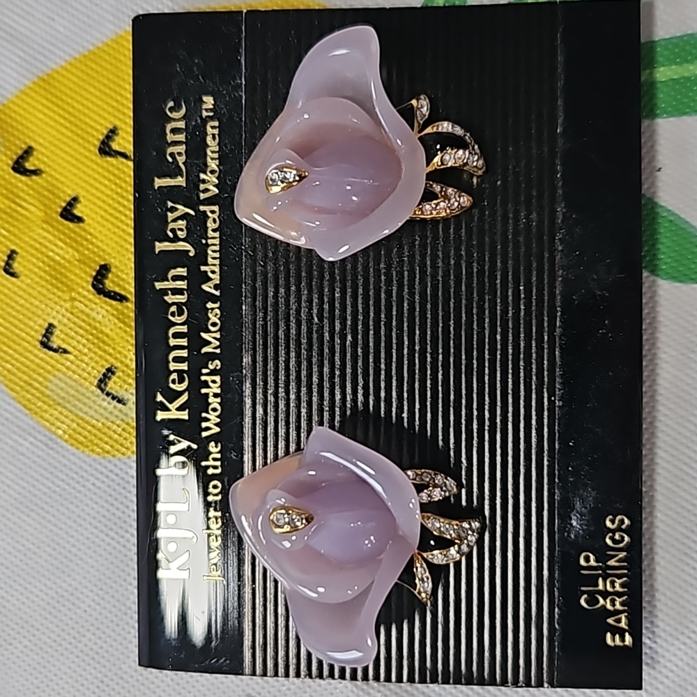KLJ clip rose earrings